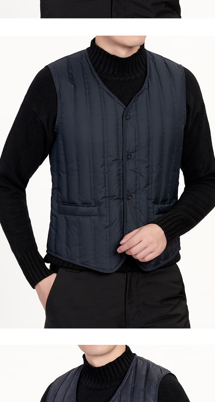 SNOWFLYING Autumn And Winter Men's down Vest, Warm down Waistcoat Jacket, Casual Inner Wear for Middle-Aged And Elderly, down Inner Lining 3