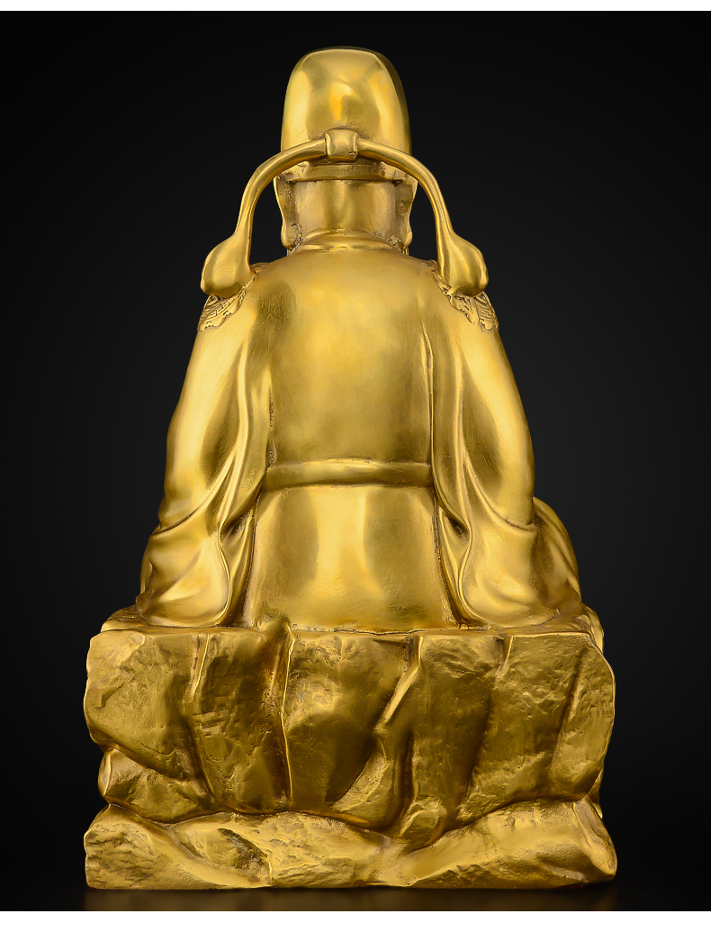 礼亿源 全铜文昌帝君神像摆件黄铜文曲星佛像客厅书房书桌家用供奉