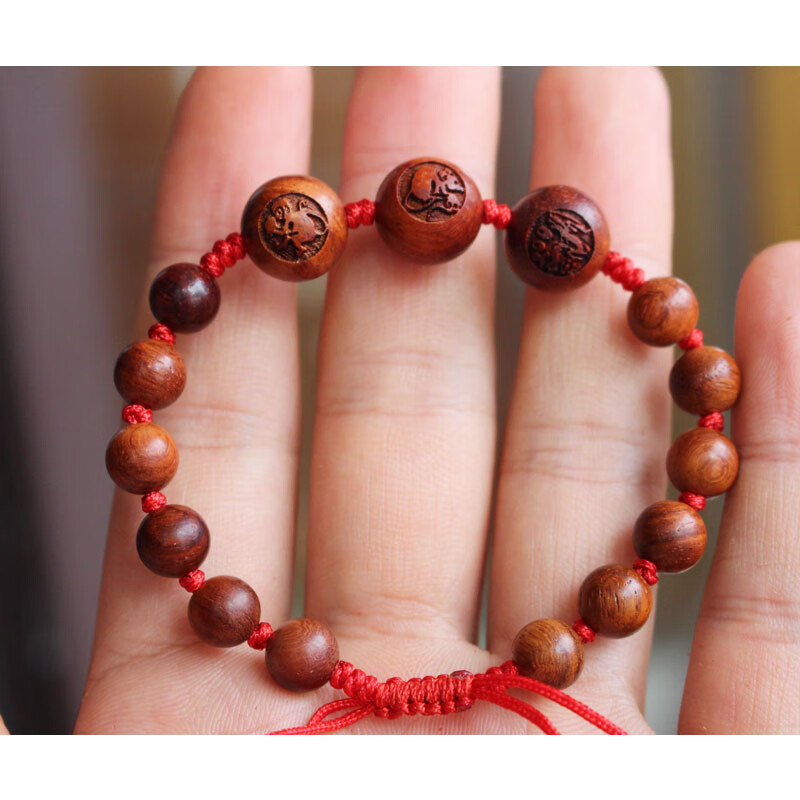 红檀木手链三合六合局贵人手链十二生肖木火局鼠牛虎兔龙羊猴猪蛇 马