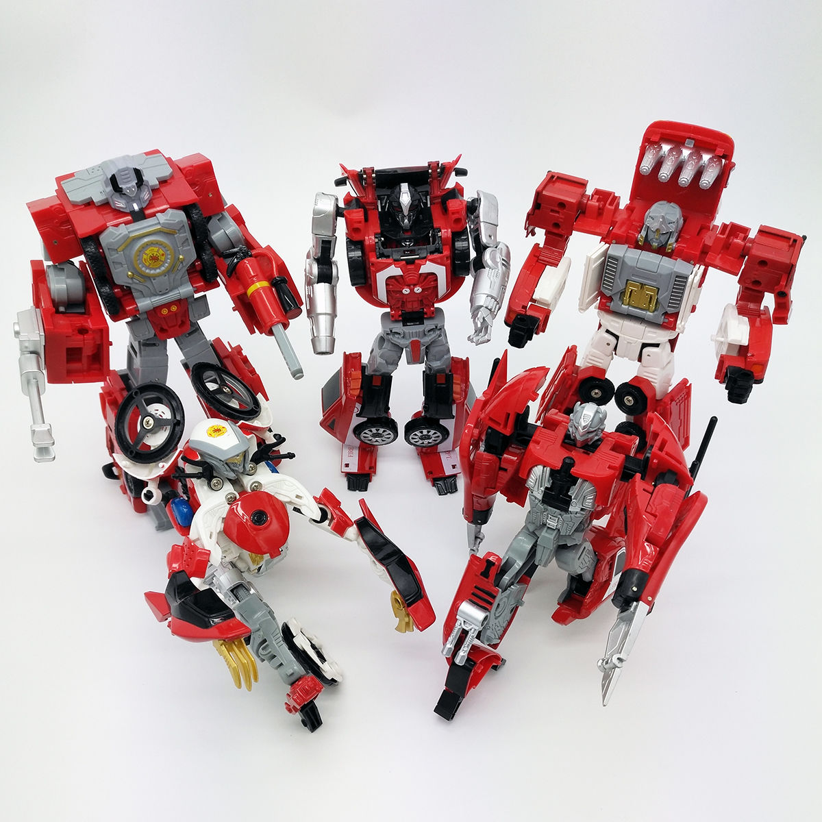 定制合金五合体烈浴火海变形消防机甲机器人模型名创优品 水炮车