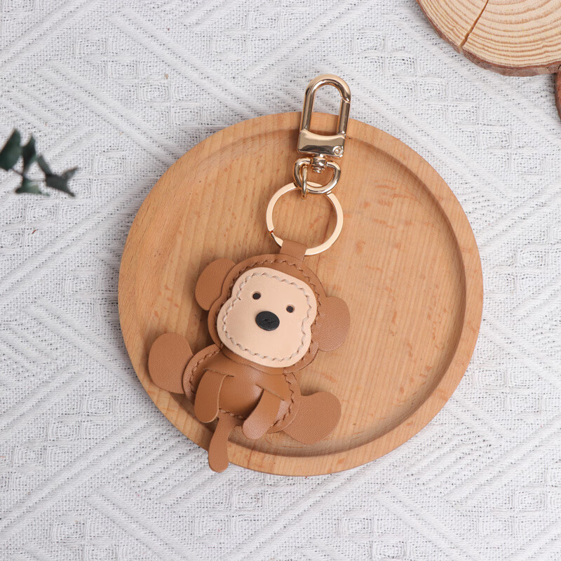 书包挂坠儿童书包挂件手工牛皮十生肖小猴子书包包挂件汽车钥匙扣挂坠