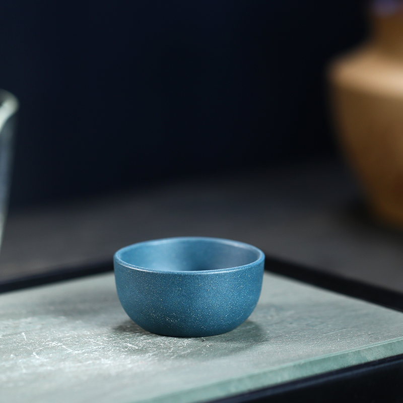 玖晟祥宜兴小口杯紫砂茶杯品茗杯陶瓷喝水杯子功夫茶具杯单杯绿泥款