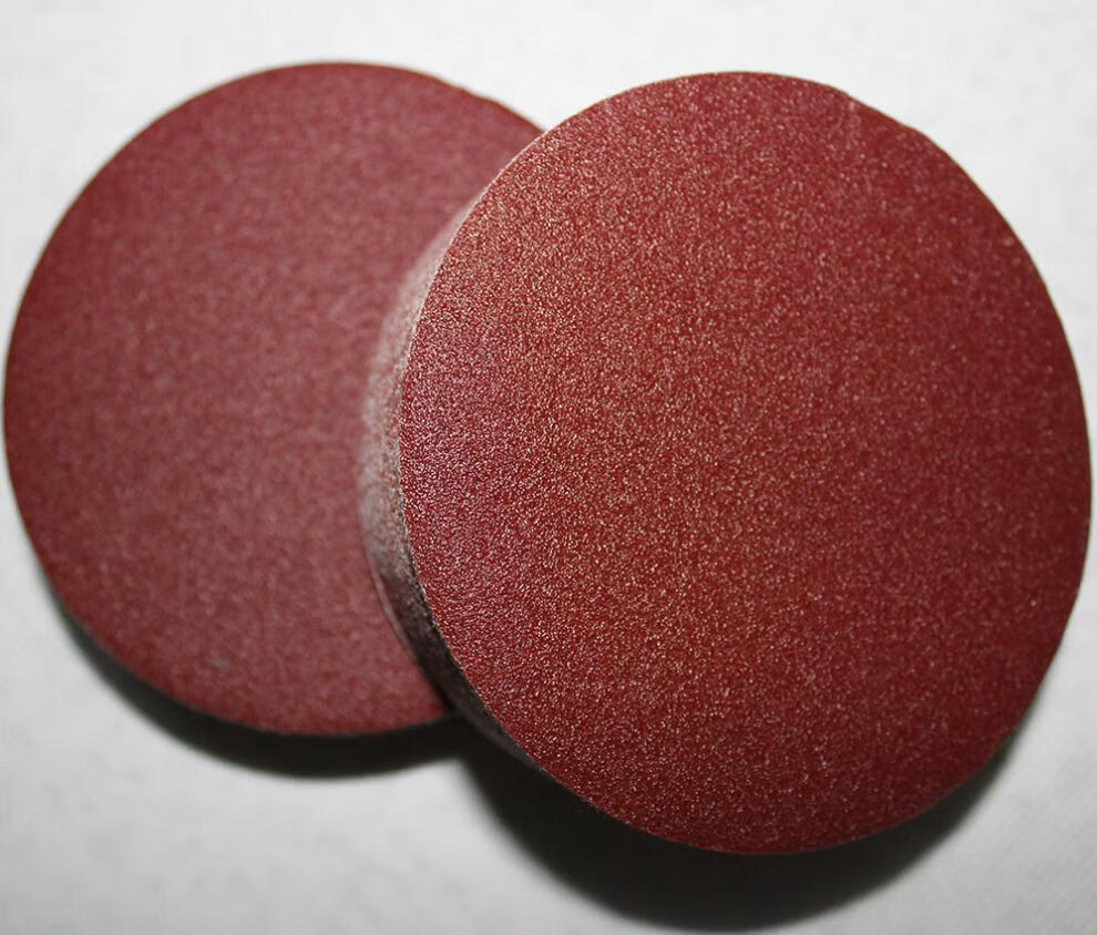 红砂4寸100mm植绒圆盘砂纸背绒砂碟砂皮纸拉绒抛光打磨片不干胶p2000