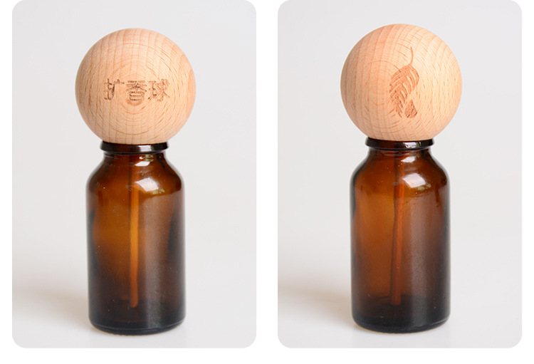 实木榉木扩香球扩香木瓶室内小球多特瑞美乐家精油香薰木美乐家logo不