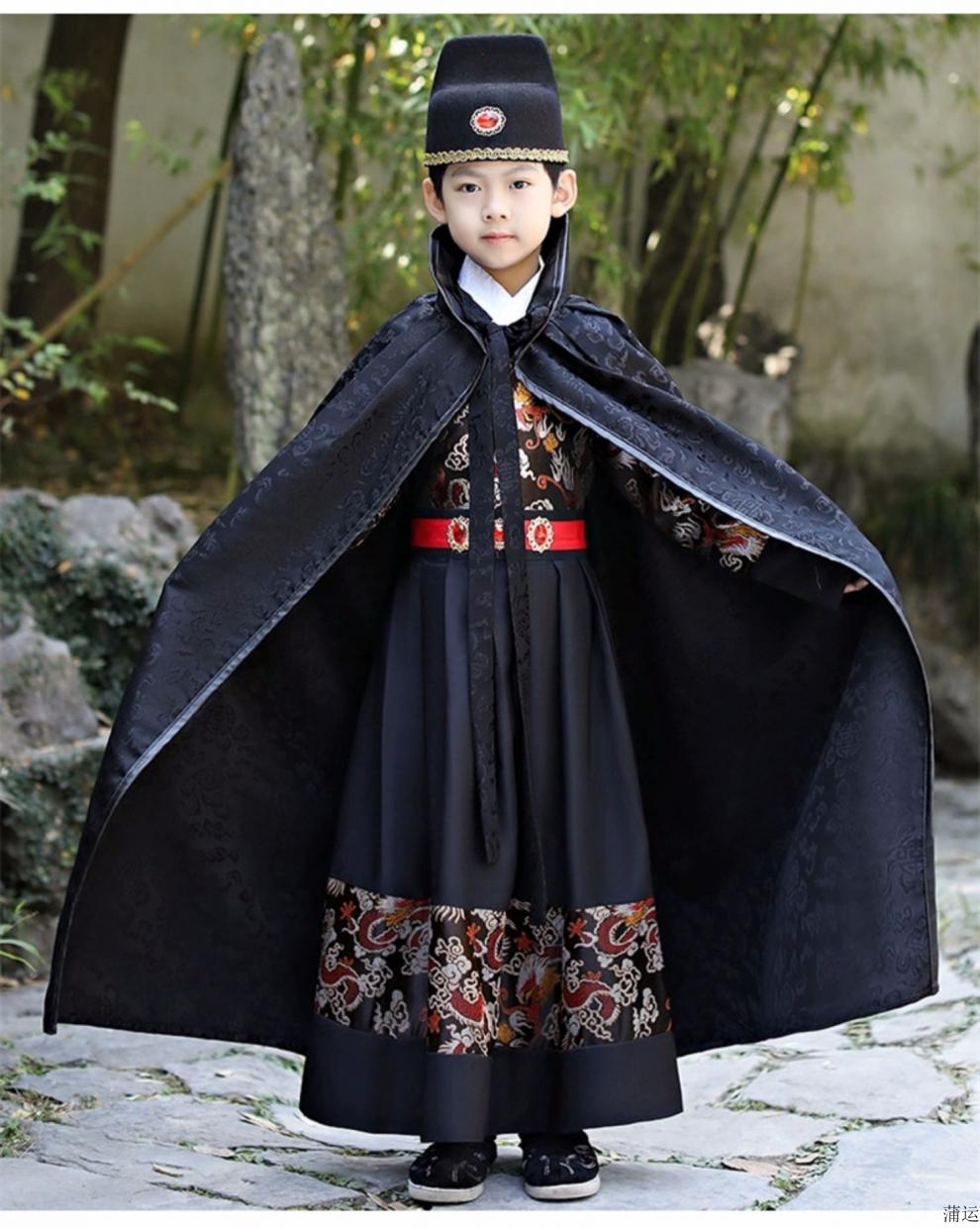 品恒儿童古装汉服男童锦衣卫飞鱼服霸气男女孩四大名捕侠客书生演出服