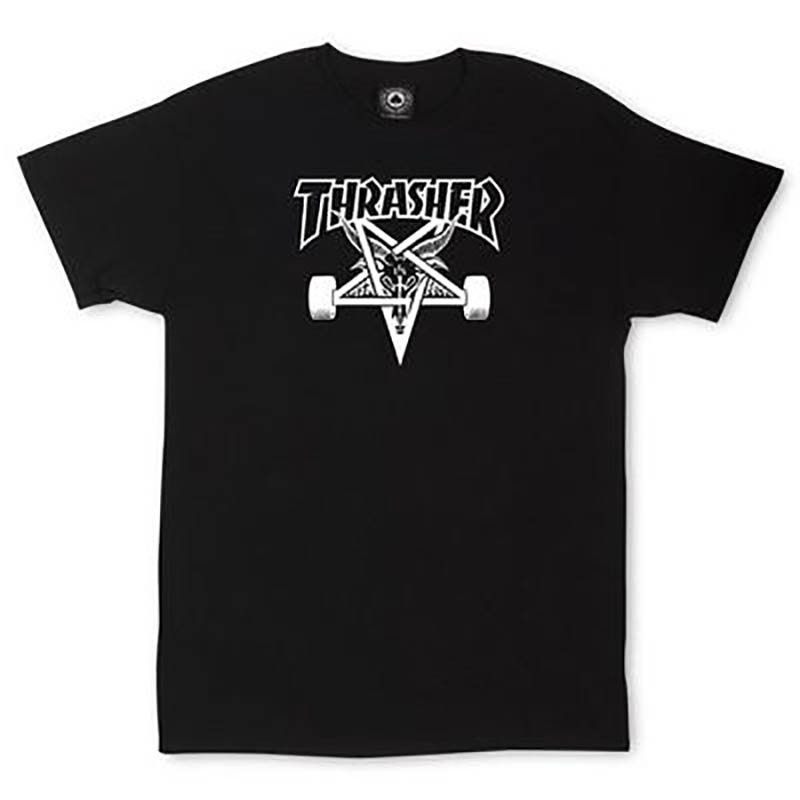 thrasher 2020新款火焰短袖t恤欧美潮牌男女夏季羊头角五角星赛车印花
