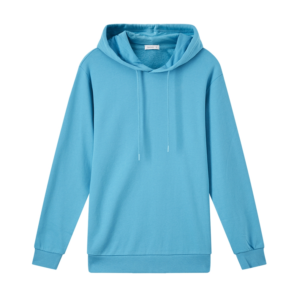 纯色卫衣男连帽新款秋季潮流休闲打底帅气基础款衣服男烟灰蓝m17092a