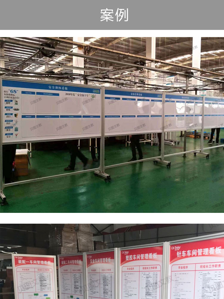 车间移动看板铝合金移动展板管理宣传栏工厂看板定制白板支架1001502