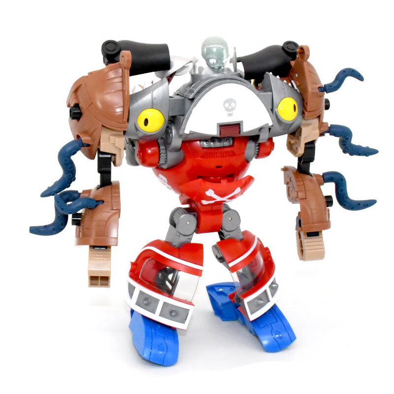 适用于植物大战僵尸玩具2变形机器人海盗船三合体合金套装车 机械鲨鱼