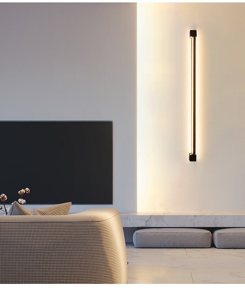 极简主义线性长条壁灯北欧简约客厅沙发店铺背景墙卧室床头氛围灯