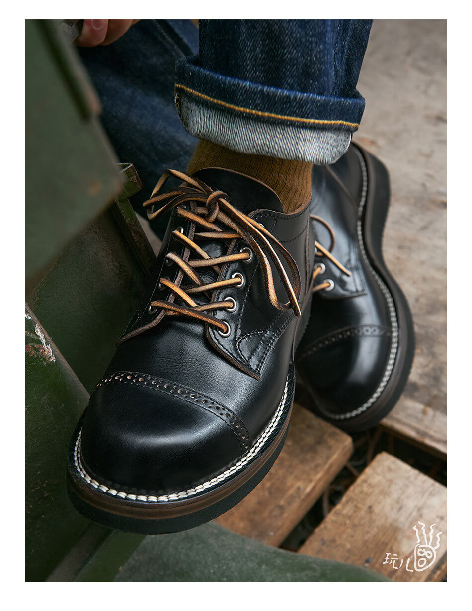 玩累了的孩子手工伐木靴低帮轻量底马丁1930s美式工装靴westernclub