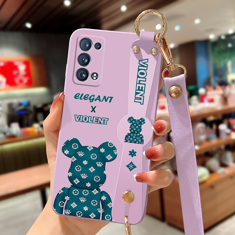 ayaleyopporeno6手机壳女网红布偶熊液态硅胶reno6pro个性镜头全包防