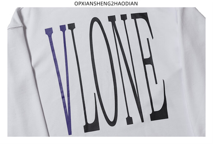 vlone藤原浩紫色大v男女长袖连帽卫衣帽衫外套沁王 白色(加绒) s