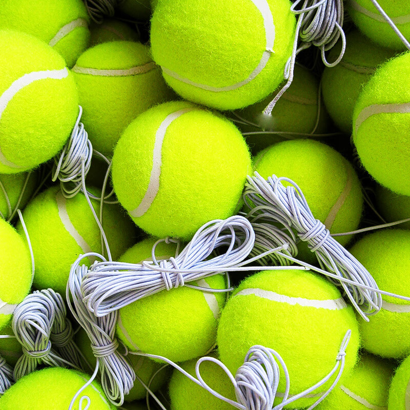 单人训练带绳网球初级带线皮筋个人训练器 带绳网球1个(绳子颜色随机)