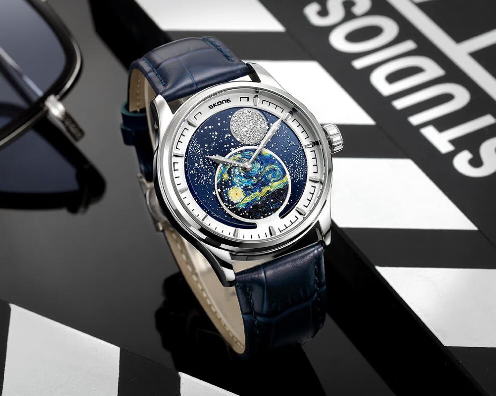 ciga玺佳蓝色星球手表 时空蓝色星球手表男士时尚满天星地球表全自动