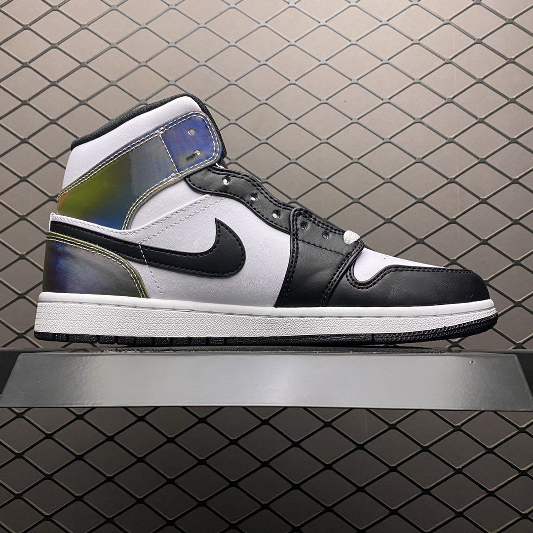 mid "heat reactive"白黑彩热感应高帮头层皮男女运动篮球鞋 白黑彩