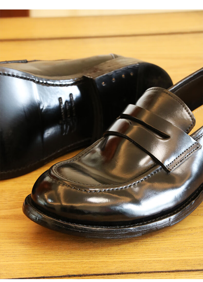 saintnjord/圣尼约德 马臀皮手工真皮马皮鞋男士大头乐福休闲厚底复古