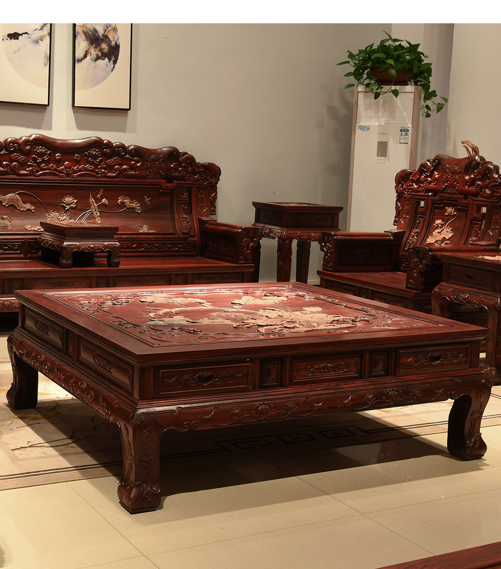 一舍红木家具印尼黑酸枝学名阔叶黄檀中式古典实木沙发组合雕花大户型