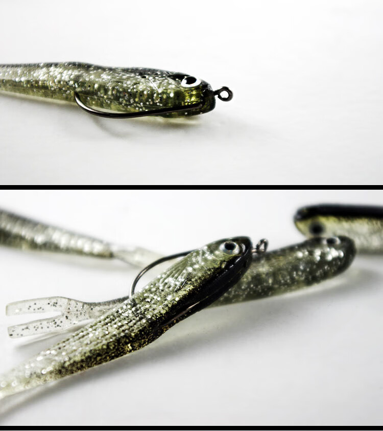 假饵超仿真叉尾鱼仿生鱼饵自然灰色路亚饵软虫泥鳅