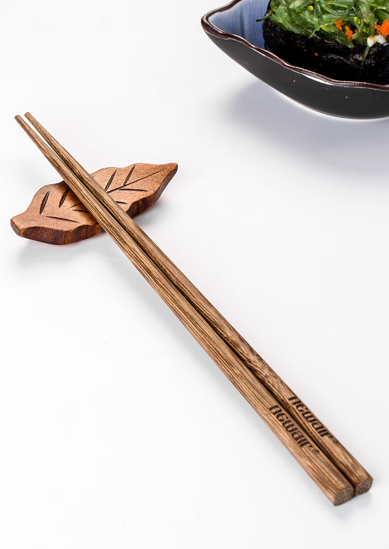 鸡翅木质筷子家用实木长快子10双套装无漆无蜡日式尖头木筷子 日式