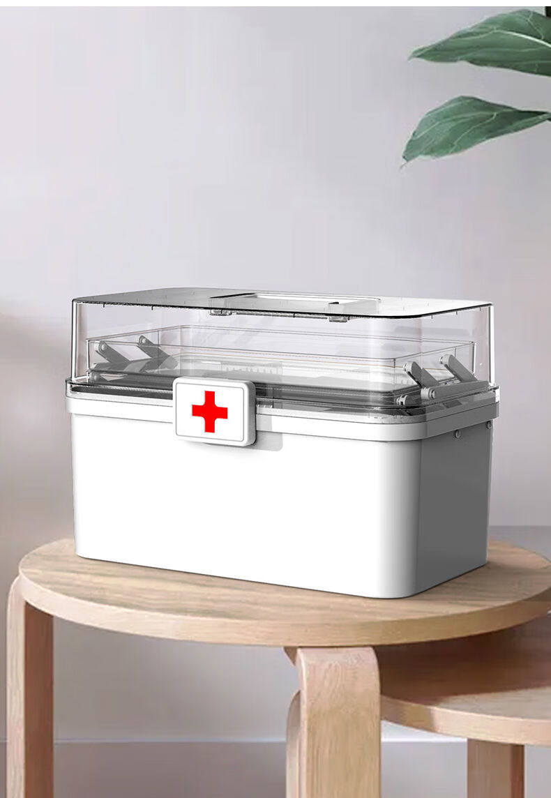 药箱医药箱家用大容量急救箱手提箱医护多层药品箱家庭药品收纳盒大号