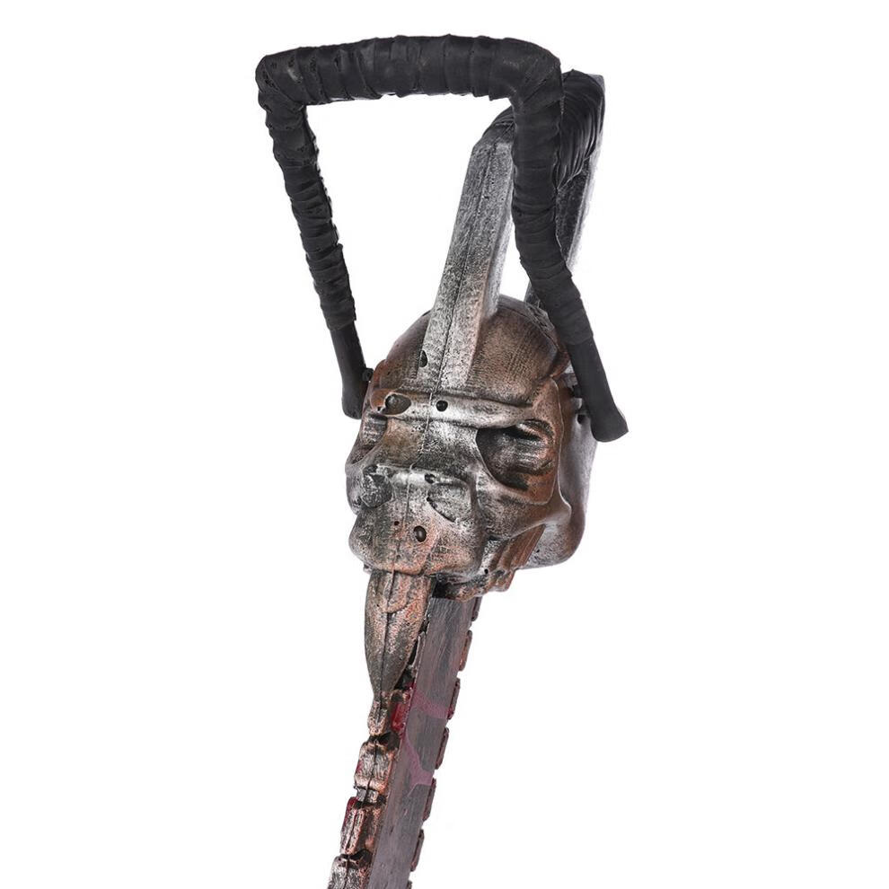 电锯惊魂周边万圣节狂欢节逼真3d柔软pu发泡朋克带血玩具锯子模型