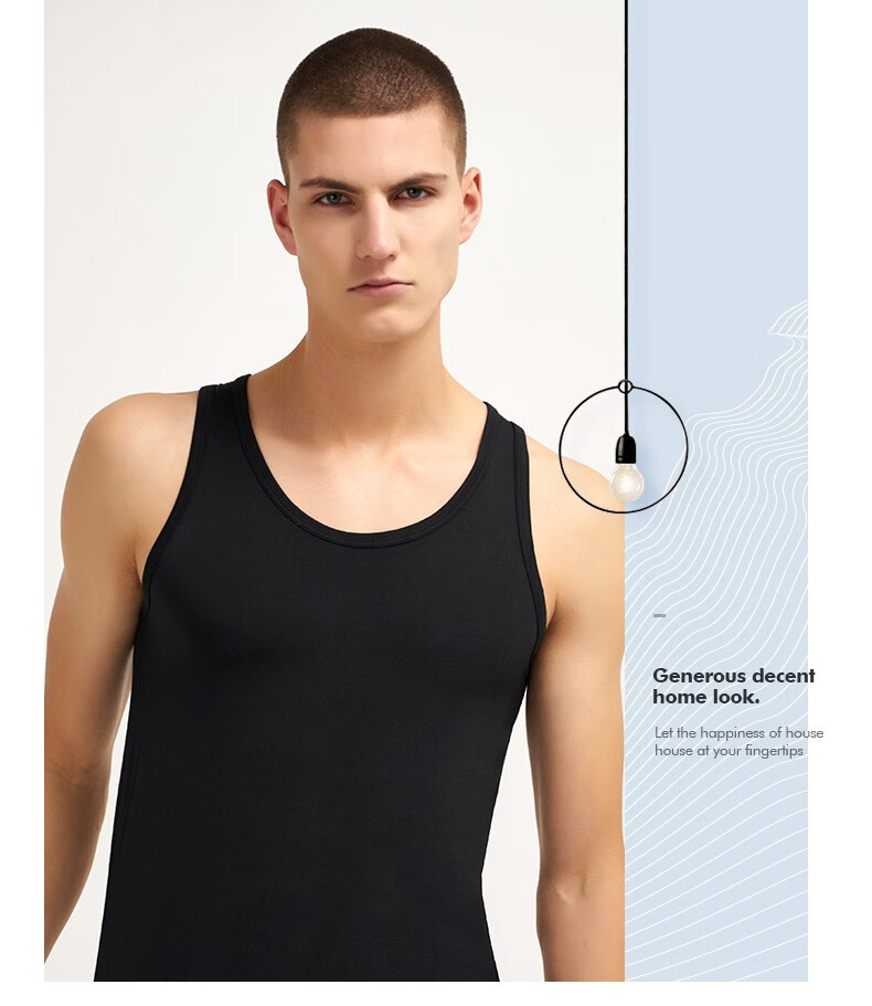 三枪背心男春夏爽滑莫代尔圆领柔软细腻打底运动内衣弹力男士背心 深