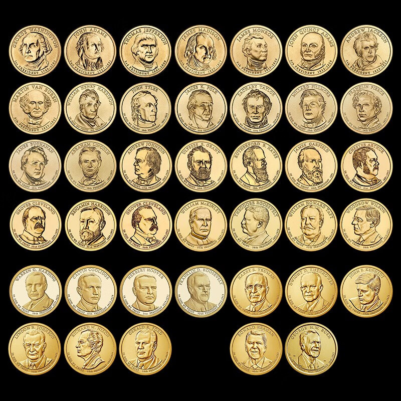 【精选硬币收藏】 美国总统币 1元纪念币 2007-2020年 第21-41枚系列