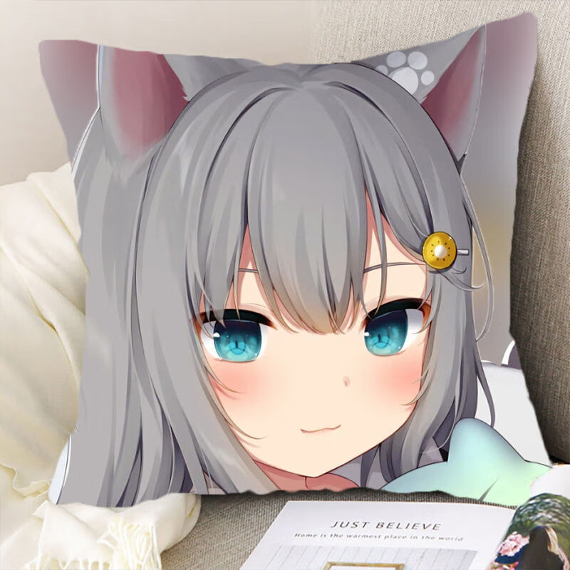 花仟陌猫羽雫动漫抱枕二次元周边卡通靠垫送男女生日礼物枕头套可拆洗