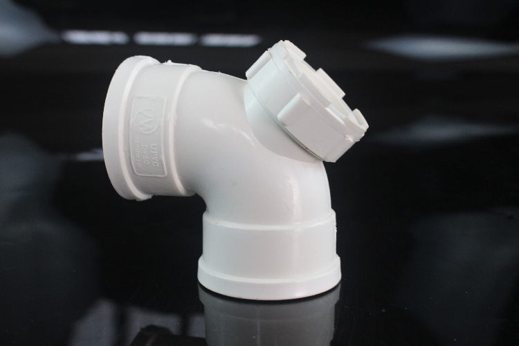 度佳行 pvc管 排水管 90度带检弯头 门弯 dn50 75 110门弯 带检查口