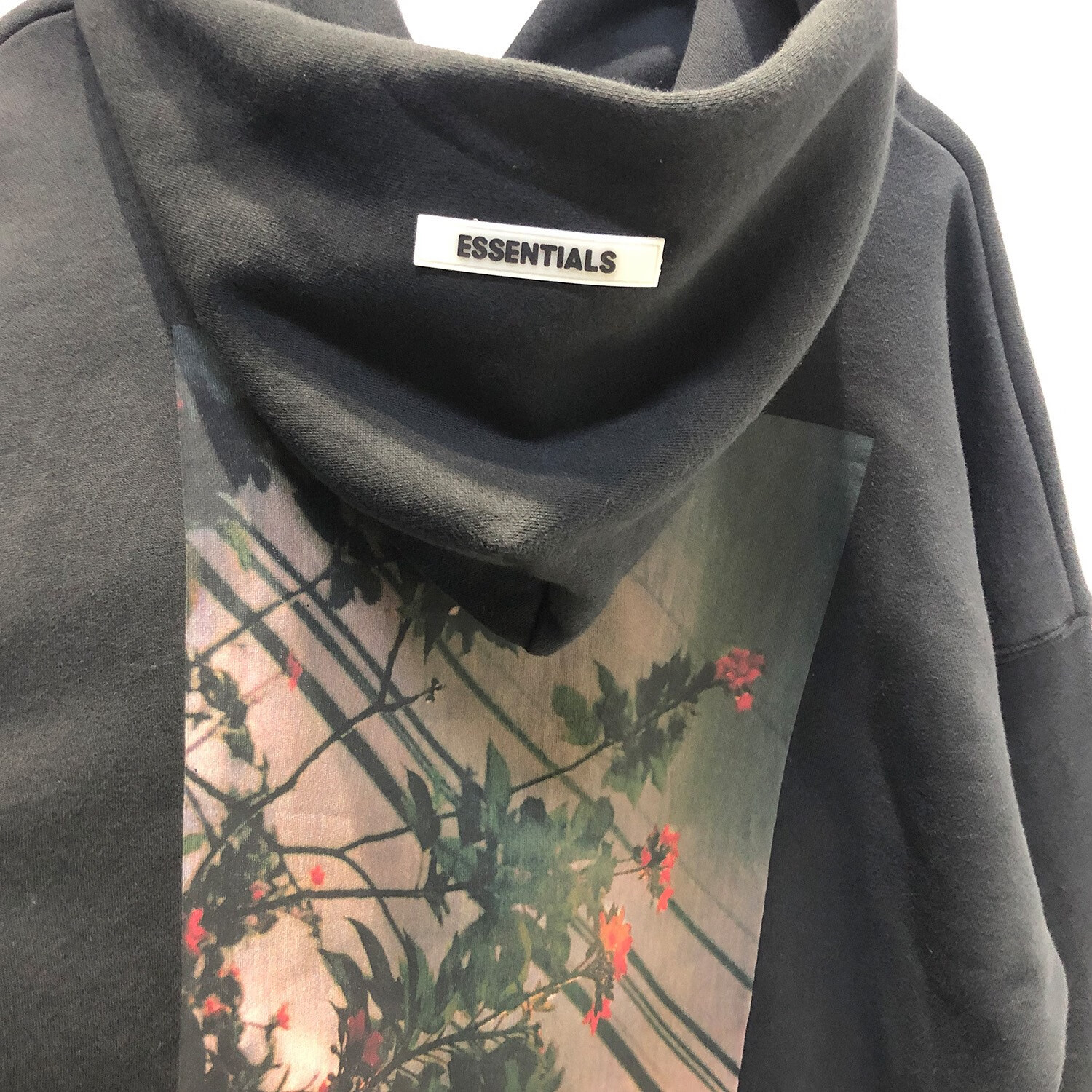 fear of god 花卉卫衣男女连帽essentials复线帽衫宽松潮牌fog 黑色
