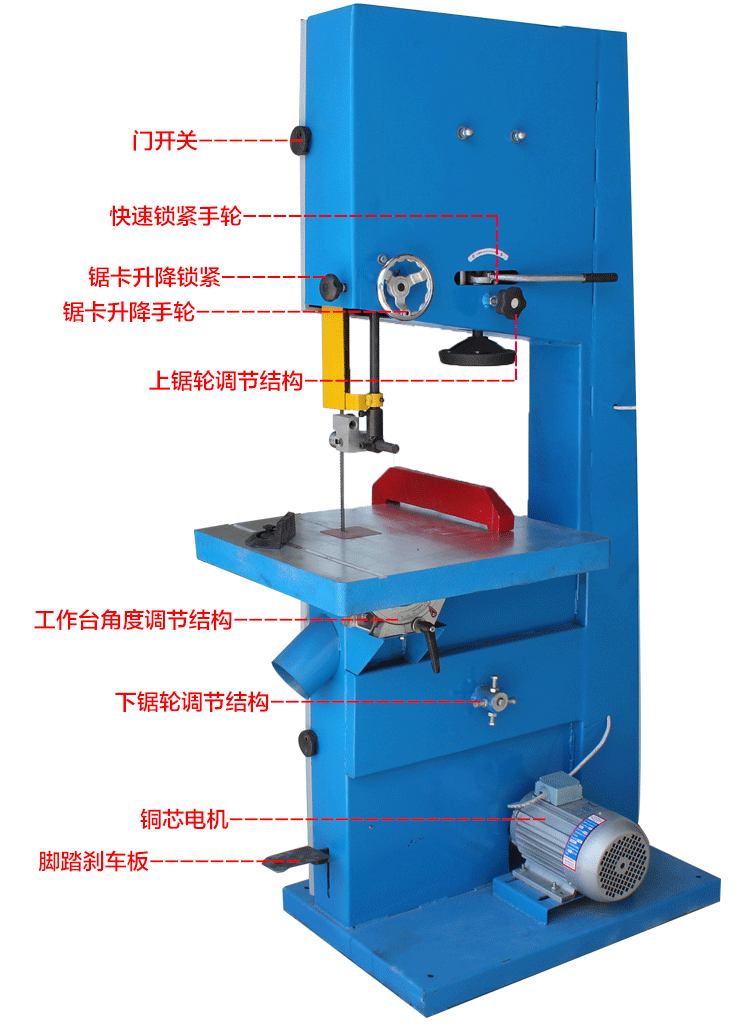 立式带锯机mj344木工机械mj34416寸木工重型带锯机曲线锯佛珠开料机