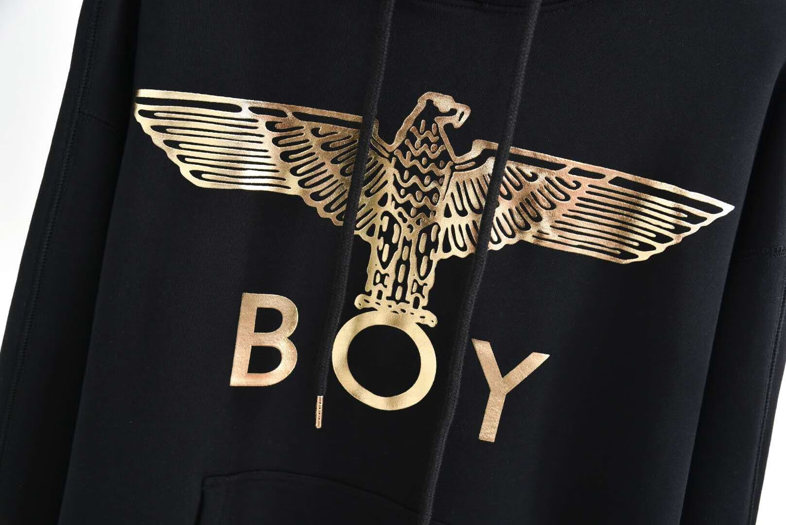 boy london 潮牌代购boy长袖帽衫男士秋季烫金后背翅膀休闲情侣连帽