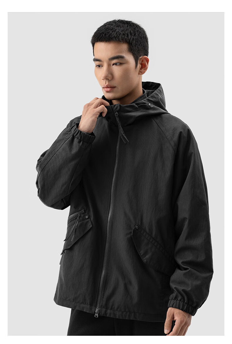 MARKLESS Hooded Jacket for Men, Wrinkle-Resistant And Durable, Sports Outdoor Windproof Coat, Loose Casual Outerwear 4156 Silver Gray XL 19