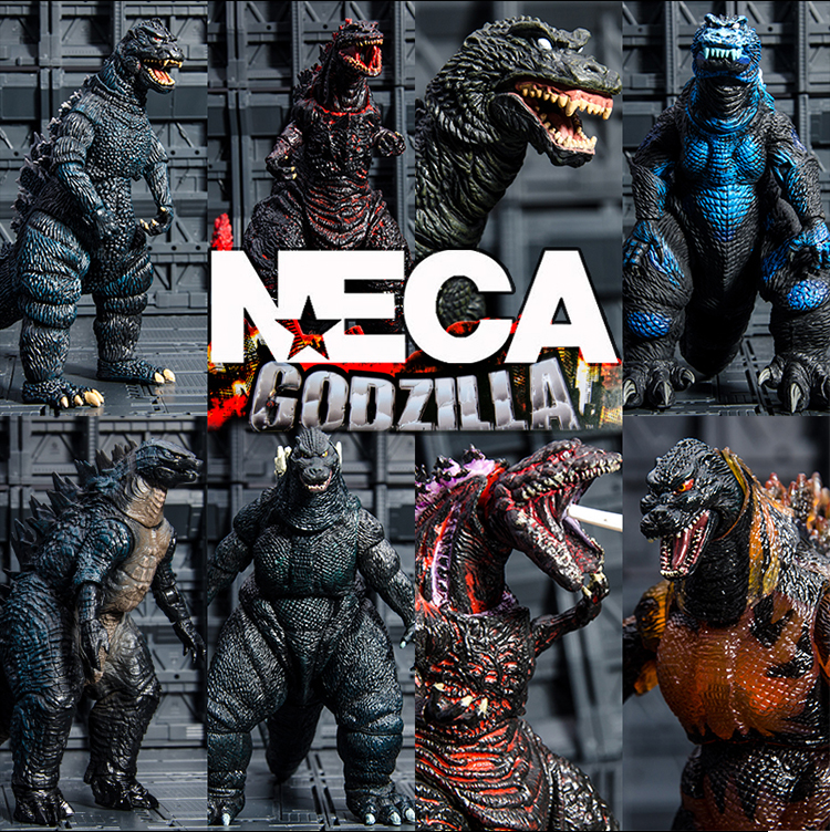 neca2019电影版新哥斯拉2怪兽shm三头龙模型玩具玩偶软胶2014哥斯拉