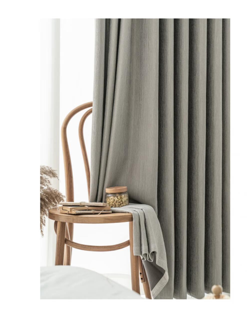 可狄 涤纶混纺窗帘 窗帘遮光涤纶卧室风保暖隔音定制客厅浙江绍兴柯桥