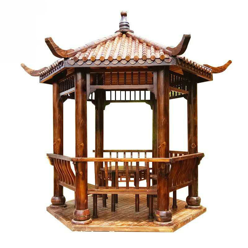 木凉亭户外花园庭院别墅六角亭室外木屋房子实木亭子 2.