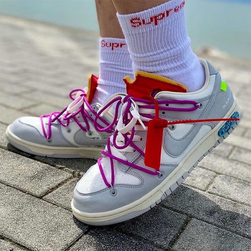 耐克offwhitexnikedunklowthe50ow联名运动鞋板鞋no44橙鞋带蓝扣dm