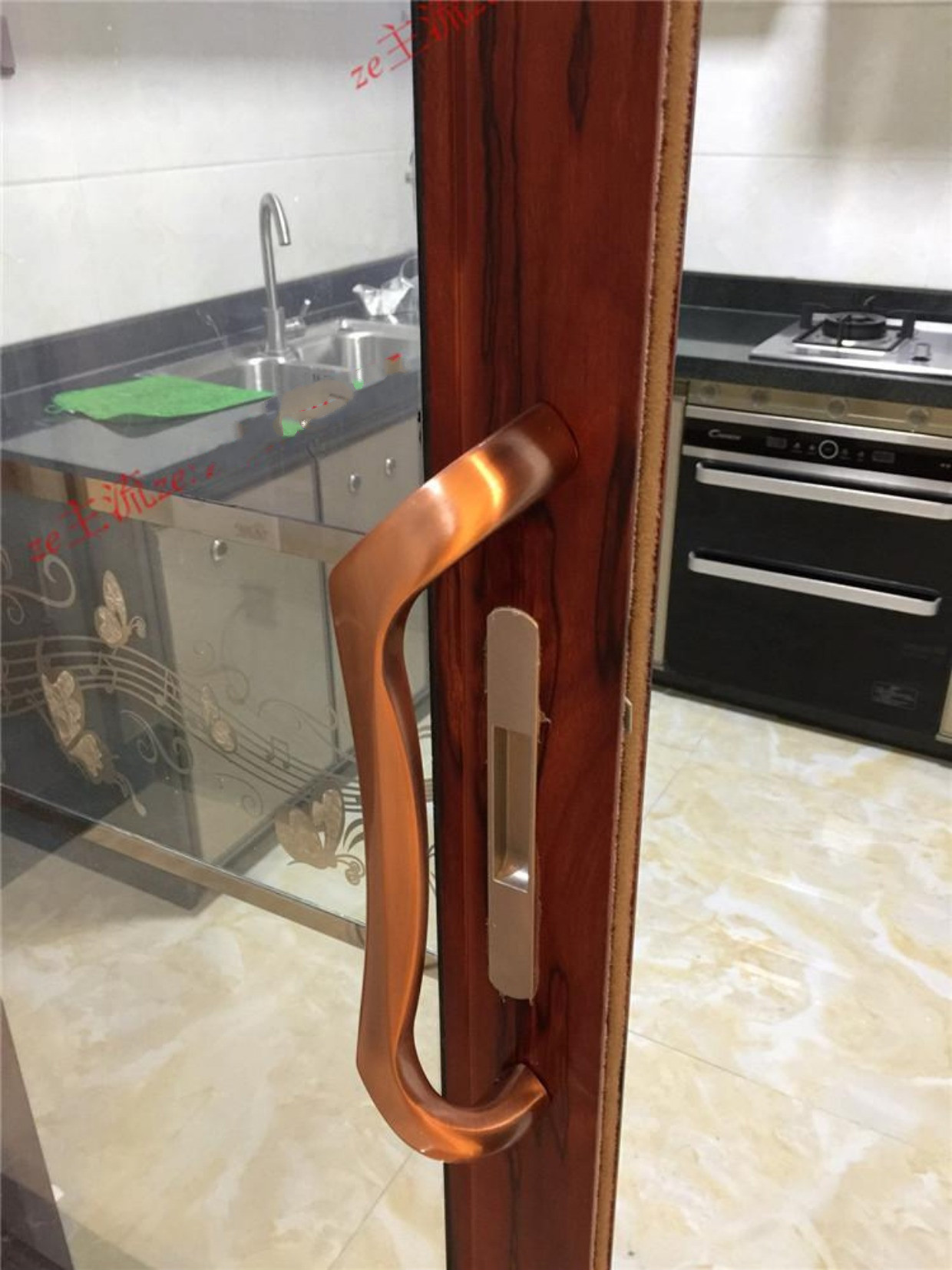 新款厨房重型推拉门拉手客厅阳台钛美铝合金移门把手实木趟门手把