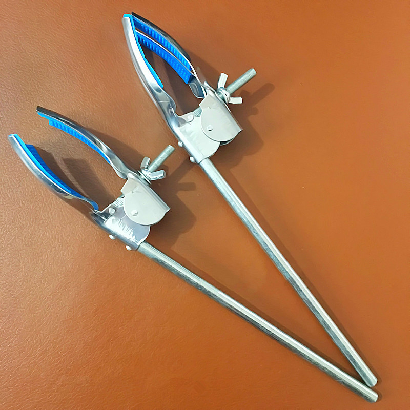 实验室铁架台夹具烧瓶烧杯夹冷凝管夹三爪夹四爪夹十字夹子 英式蓝