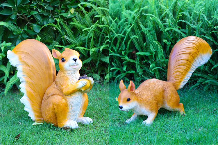 居户外花园摆件仿真动物松鼠雕塑园林庭院树上草坪装饰挂件景观小品