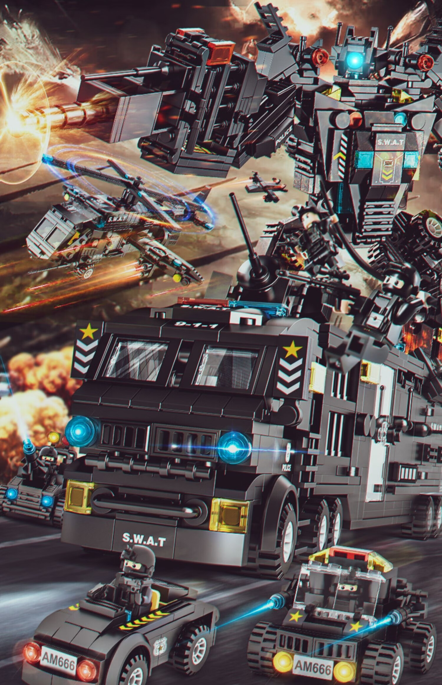 乐高lego积木特警战队系列男孩子拼装玩具汽车警察10岁12生日礼物