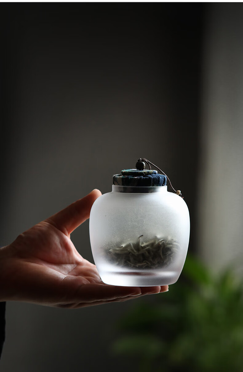 装花茶的漂亮罐子日式玻璃茶叶罐茶叶收纳密封储存罐小罐子小号装普洱