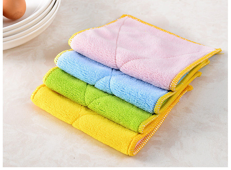 加厚抹布擦玻璃洗碗布擦手巾不沾油毛巾吸水清洁巾厨房用品百洁布 3条