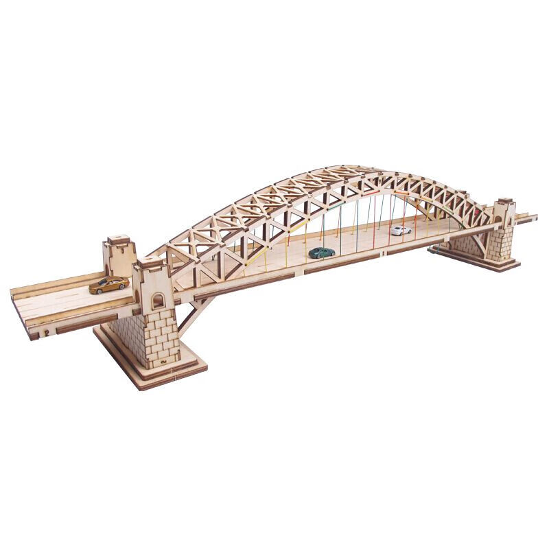 定制木质拼装中山桥模型diy手工制作材料组装拼图立体桥梁建筑重庆