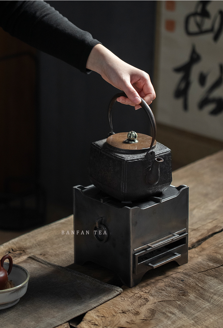 京选好货围炉煮茶日式半梵钢铁侠日式风炉茶室围炉夜话铁炉炉烧烤煲汤