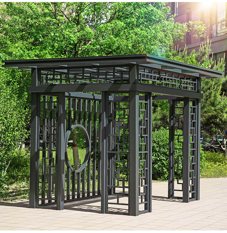 户外凉亭铝合金庭院休闲平顶凉亭四角亭订金