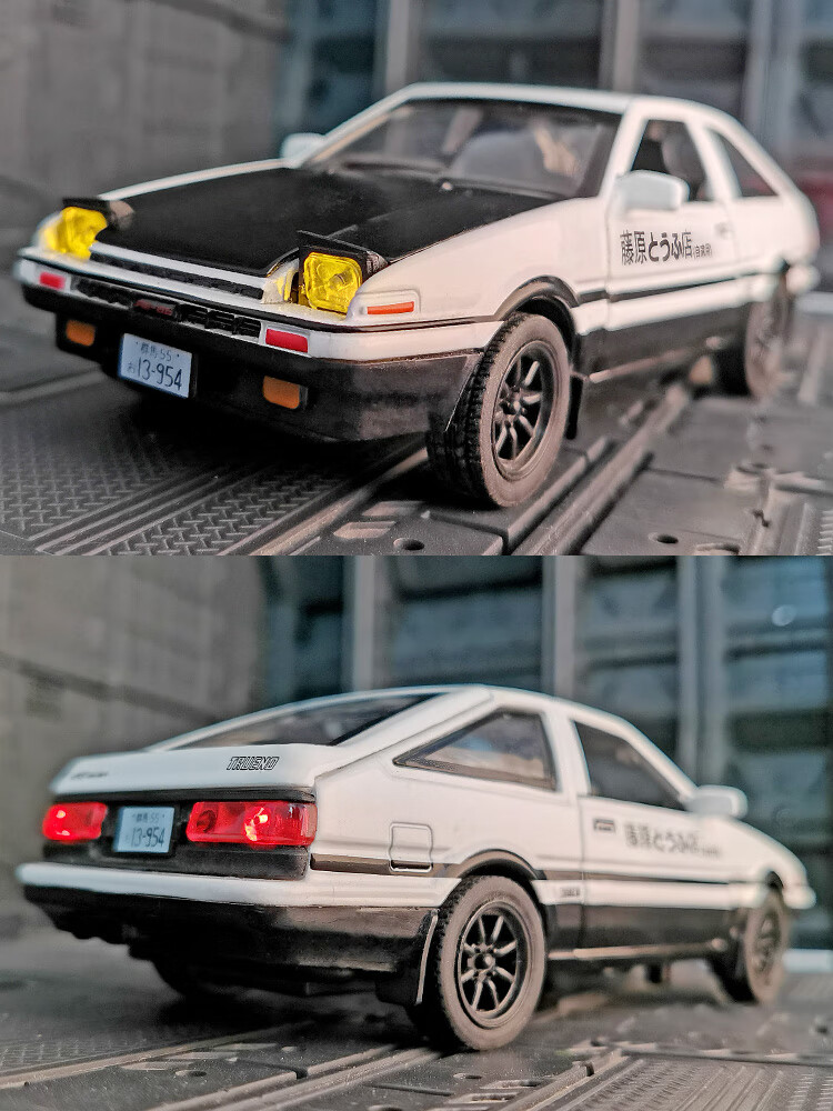 汽車擺件ae86車模型玩具頭文字秋名山車神d藤原拓海豆腐店gtr合金車模