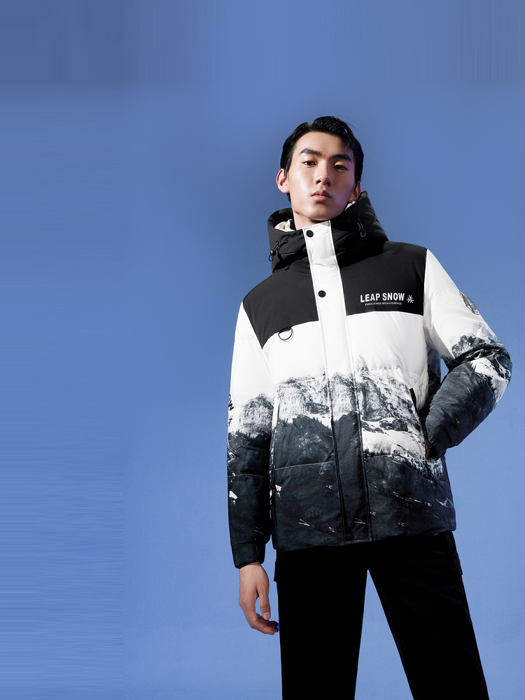 hla海澜之家羽绒服男2021冬新侯明昊同款极光系列大秀同款外套男hwrad