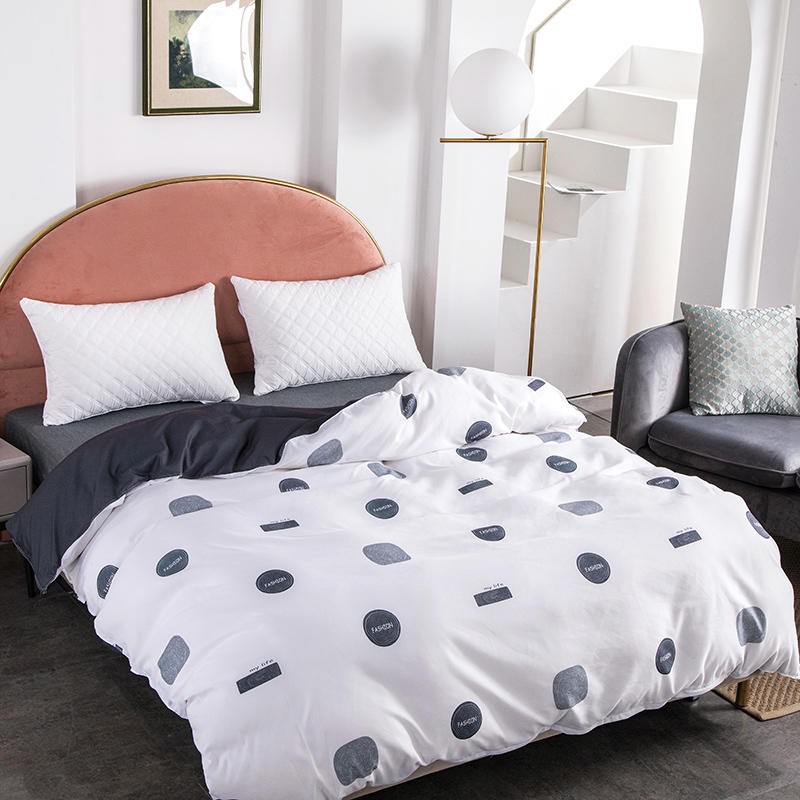 寝睡家纺被套床单磨毛四件套单双人三件套床上用品搭配纯棉全棉被芯